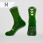 Gripsocks / Fussballsocken / Footballsocks in grün mit rutschfesten Gummipads / Gumminoppen für besseren Halt beim Fussballspielen.