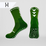 Gripsocks / Fussballsocken / Footballsocks in grün mit rutschfesten Gummipads / Gumminoppen für besseren Halt beim Fussballspielen.