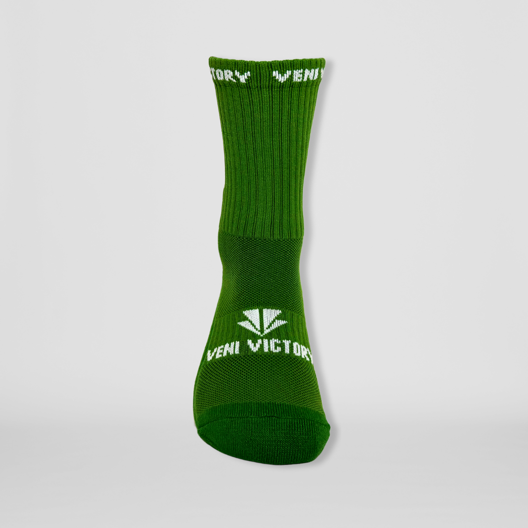 Footballsocks in grün mit verstärktem Spann und Ferse für maximalen Komfort im Training.