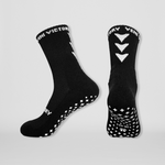 Gripsocks / Fussballsocken / Footballsocks in schwarz mit weissen rutschfesten Gummipads / Gumminoppen für besseren Halt beim Fussballspielen