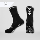 Gripsocks / Fussballsocken / Footballsocks in schwarz mit weissen rutschfesten Gummipads / Gumminoppen für besseren Halt beim Fussballspielen