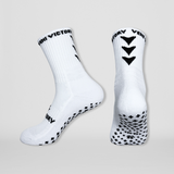 Gripsocks / Fussballsocken / Footballsocks in weiss mit schwarzen rutschfesten Gummipads / Gumminoppen für besseren Halt beim Fussballspielen