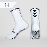Gripsocks / Fussballsocken / Footballsocks in weiss mit schwarzen rutschfesten Gummipads / Gumminoppen für besseren Halt beim Fussballspielen